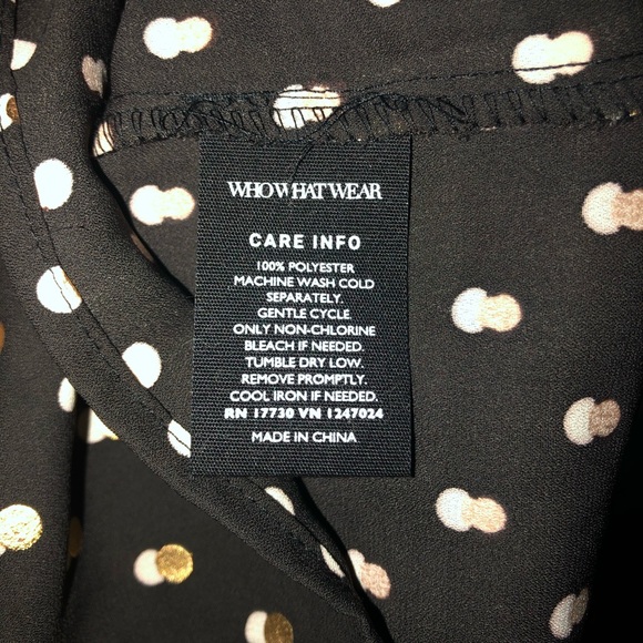 Who What Wear Polka Dot Button Down - Picture 4 of 4